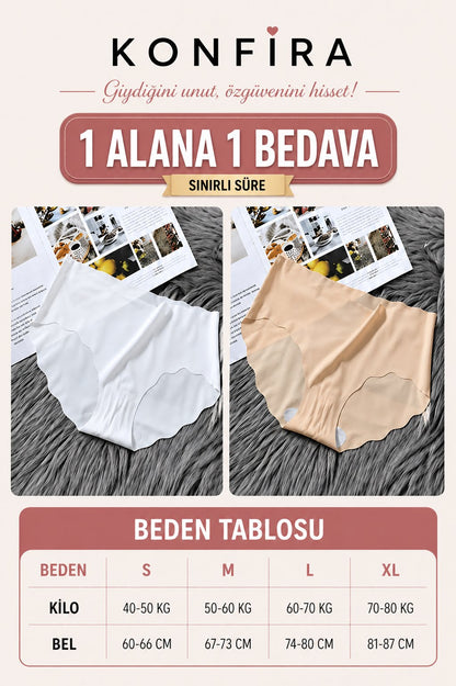 Konfira İzsiz Buz İpek Külot – Dikişsiz, Ultra İnce, İz Yapmaz
